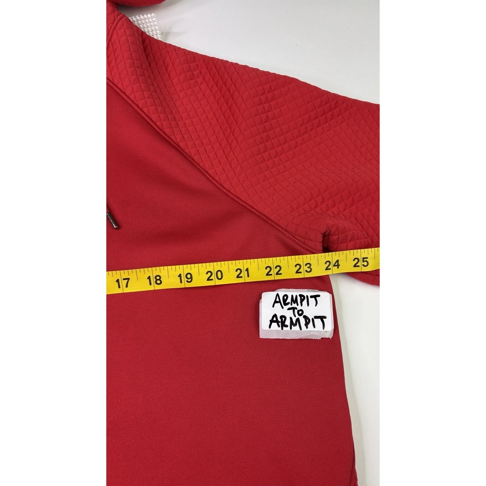 Under Armour Womens Coldgear Hoodie XL Red Quilted Pullover Storm Tidewater - Picture 6 of 8